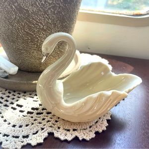 Vintage Lenox Porcelain Swan Candy Dish